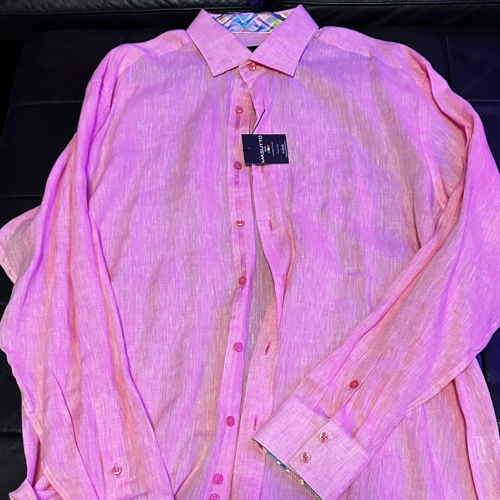 Pink linen shirt